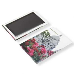 Aimant de réfrigérateur rectangulaire en métal souvenir, aimant de réfrigérateur personnalisé en tôle avec autocollant magnétique en caoutchouc - Product Image 2