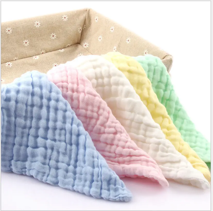 6-layer washable handkerchief newborn baby care towel baby bath towel 100% cotton muslin baby bath towel