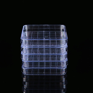 Boîte de Pétri carrée Yuan Yi 10x10cm en plastique transparent avec grille pour culture bactérienne, usage en laboratoire - Product Image 1