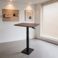 Table basse moderne écologique à pied unique, réglable en hauteur par vérin à gaz, avec cadre en fer durable et pieds carrés à 3 niveaux, facile à assembler