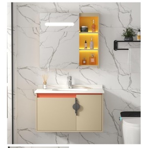 อ่างล้างหน้าติดผนังขนาด 80 ซม. สีนมกาแฟ วัสดุเซรามิกแบบชิ้นเดียว - Product Image 4