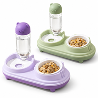 Distributeur d'eau et de nourriture non automatique en plastique Zheng Xin pour petits animaux, chien, chat, avec support surélevé
