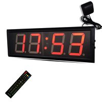 Jam LED Digital dinding Mini kedap air 4 inci dengan GPS terpasang di dinding jam tangan hitung mundur 4 Digit & Stopwatch dengan pengendali jarak jauh Model DAP