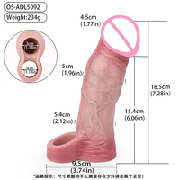 ORALSX Extenseur de pénis de 7 pouces, manchon réaliste pour pénis, couvre-pénis, gode creux, gaine pour pénis, améliorant de pénis, jouets sexuels