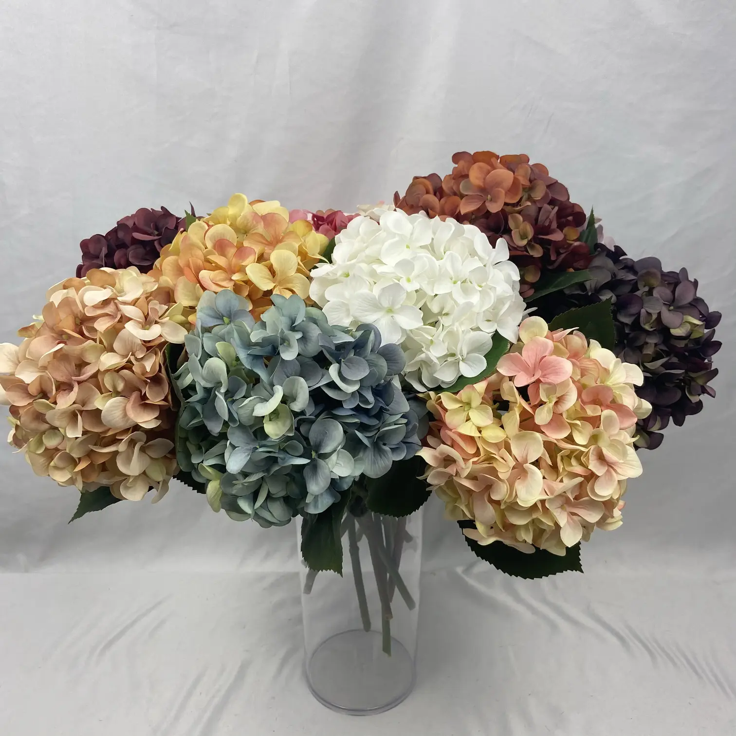 Real Touch Home and Wedding Decoration Wholesale 3d Printing Artificial Single Hydrangea Stem