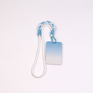 Custom Woven <b>Lanyard</b> - Stylish Blue White Nylon Rope With Plastic Card Holder for Id Badge, Phone & Work Pass (Bulk Discount) - Product Image 5