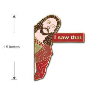 Spilla Distintiva in Metallo Smaltato Morbido Personalizzata all'Ingrosso con Immagine Divertente della Vergine Maria e Gesù Cristo, Religiosa Cristiana - Product Image 5