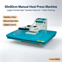 Nouvelle presse à chaud manuelle plate haute pression 6080 pour l'impression de vêtements et le transfert de strass, vente directe usine