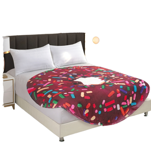 FY Vente à Chaud Flanelle Super Douce Recyclée Polyester Aliments Biscuits Donut Fruits Tarte Pizza Pepperoni Omelette Tortilla Couverture - Product Image 4