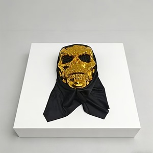 Máscara de Esqueleto de Cara Completa Electrochapada en Oro y Plata para Halloween, Disfraz de Motocicleta, Accesorio para Fiestas y Cosplay - Product Image 2