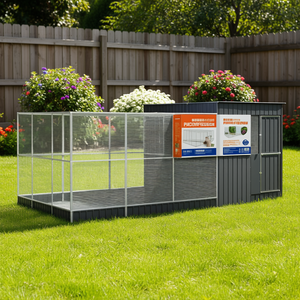 Volière en acier 195,7x119,3x85 avec extension, fournitures pour oiseaux d'extérieur, rectangulaire, toutes saisons - Product Image 2