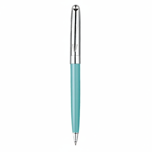 Chromed <b>Metal</b> Ballpoint and <b>Roller</b> Pen 0.5/0.7/1.0mm Writing Width Sky-Blue Shiny Finish Cute Promotional Style - Product Image 2