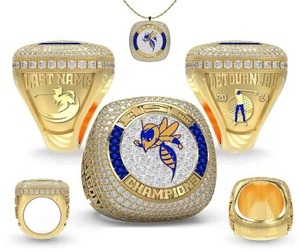 2026 Personalized Customized Logo Gold and Silver Enamel Sports Metal Champion <b>Ring</b> - Product Image 2