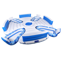 Fauteuil flottant gonflable rond pour 8 personnes avec filet, en PVC, pour piscine, taille et impression de logo personnalisables
