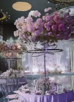 Support de fleurs en métal rond lisse or haut socle piédestal pièce maîtresse de mariage décoration de Table support de fleurs à vendre