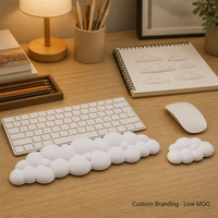 Ensemble ergonomique repose-poignets pour clavier et souris Cloud, base antidérapante, surface imperméable pour bureau et maison