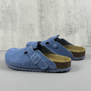 Birkenstocks – Sabots en cuir fermés tendance, mules personnalisées, <span class=keywords><strong>chaussures</strong></span> décontractées mi-ouvertes pour hommes et femmes, pantoufles légères en cuir véritable - Product Image 5
