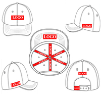 Casquette de baseball unisexe à 6 panneaux en coton avec logo brodé pour le sport d'équipe, style américain avec bord incurvé, design OEM