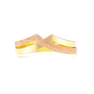 Stainless Steel Bangle With <b>Crystal</b> Inlay PVD Gold Plated Fashion <b>Bracelet</b> For Women - Product Image 2