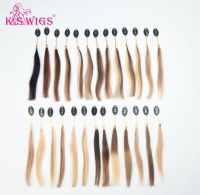 Extensions de cheveux humains Remy lisses en cheveux chinois K.S Wigs, anneau de couleur, 85 couleurs, double trame machine, aucun traitement chimique