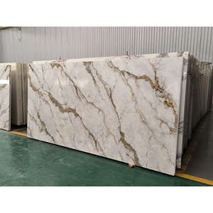 Modern Design Calacatta <strong>Quartz</strong> Stone Slabs Durable for Fireproof Big Dining Table Tops <strong>Quartz</strong> - Product Image 5