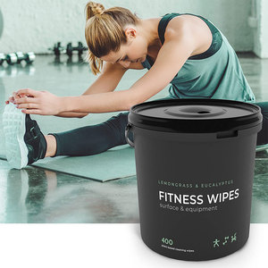 Lingettes de nettoyage pour équipement et surfaces de fitness, grand format, 400 pièces, avec citron et eucalyptus - Product Image 3
