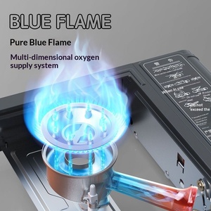 Draagbare buiten gascassette kookset met gasfles voor kamperen & veldgebruik, klaar voor het koken van warme gerechten - Product Image 5