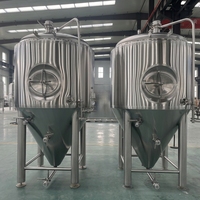 Cuve de Fermentation Conique Sanitaire SUS304 pour Bière Artisanale avec Enveloppe de Refroidissement, Capacités 500L, 1000L, 1500L