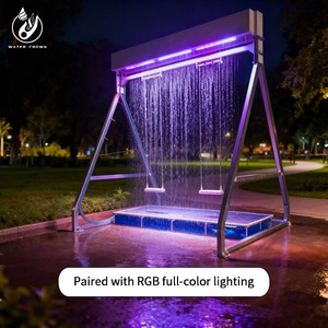 <span class=keywords><strong>Fontaine</strong></span> interactive à rideau d'eau pour enfants, équipement de jeu extérieur, expérience sans mouillé, éclairage LED, acier inoxydable - Product Image 2