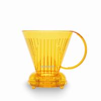 Clever Dripper – Infuseur à café portable et écologique en Tritan Eastman, jaune translucide, forme trapézoïdale, pour le camping et les activités de plein air
