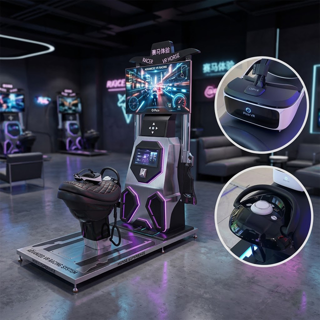 Dragon World New Indoor 9D VR Horse Racing Game Machine Real Ride Simulator 1Player High Profit Metal Virtual Reality Commercial