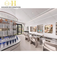 Étagères de présentation cosmétiques esthétiques professionnelles, présentoir à maquillage, comptoir de caisse incurvé, mobilier cosmétique