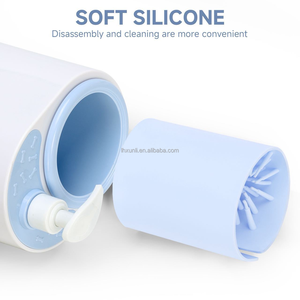 Lave-pattes pour animaux de compagnie 2-en-1 bidirectionnel à double vitesse, sans frottement, électrique, étanche, en silicone, <span class=keywords><strong>rechargeable</strong></span> par USB, avec gobelet de nettoyage à <span class=keywords><strong>gel</strong></span> moussant - Product Image 2