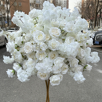 30-80cm Kunstzijde Witte Grote Bloembol Tafeldecoratie Bruiloft Feest Evenement Decoratie Gang Bloemstuk