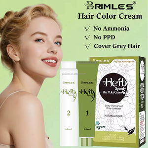 Crème colorante pour cheveux facile à utiliser, sans <span class=keywords><strong>PPD</strong></span>, sans ammoniaque, coloration rapide à base de plantes, teinture pour cheveux brun noir, crème colorante pour cheveux 60 ml * 2 - Product Image 3
