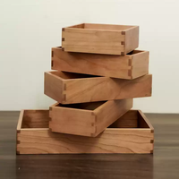Boîte de rangement en bois de cerisier de qualité supérieure avec mortaise traditionnelle et tenon artisanat plateau de rangement de bureau en bois massif fait à la main