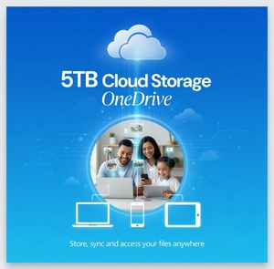 Almacenamiento en la Nube OneDrive de 5 TB Compatible con 5 Dispositivos para PC/Mac, También Puede Usarse con Teléfonos Inteligentes, Disponible en Stock - Product Image 1