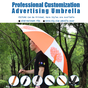 Parasol de golf <span class=keywords><strong>le</strong></span> <span class=keywords><strong>plus</strong></span> populaire de 60 pouces, tissu polyester orange coupe-vent avec logo personnalisé, parapluie de golf monocouche - Product Image 5