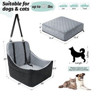 Pet <b>Dog</b> Cat Booster Car <b>Seat</b> Egg Shell Foam Travel Bed Oxford Cotton Washable <b>Cover</b> Anti-Slip Safety Leashes <b>for</b> Small/Medium - Product Image 4