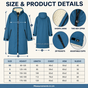 Bata de Cambio para Niños OEM con Costuras Selladas, Impermeable, Cortavientos, Forro Sherpa, Parka de Natación, Abrigo Personalizado con Logotipo de Equipo - Product Image 4