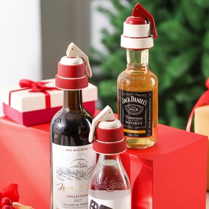 Custom Logo Reusable Wine Cork <b>Stopper</b> Rubber <b>Bottle</b> <b>Stoppers</b> with Plastic Sealing Plug Lids & Closures for Christmas Party - Product Image 1