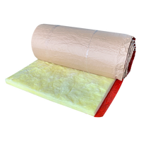 Material de Aislamiento Térmico de Lana de Vidrio R122 de 50 mm, Precio Económico en Sudamérica, Rollo de Lana de Vidrio Ignífugo A1 con Revestimiento de Papel Kraft