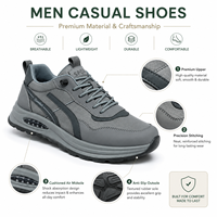 Chaussures de sport basses à semelle épaisse avec amorti d'air et semelle en caoutchouc cranté, chaussures décontractées pour hommes, style sportif