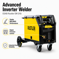 Mesin Las Inverter Portabel ESAB New Rustler EM 215i 200A MIG (GMAW)/MMA (SMAW) 0.8mm 220V untuk Bengkel & Penggunaan Industri