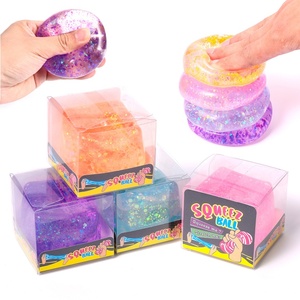 Hot Selling Maltose TPR Squeeze Ice Cube With Glitter <b>Squishy</b> Soft Stretch Squeeze Fidget Toy Sensory Decompression Toys - Product Image 1