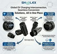 Adaptor SHUOLEX NACS ke GB/T 32A 250V AC Tesla Supercharger Gun ke Steker Pengisian Daya EV Standar China IP55
