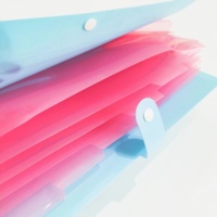 Porte-documents extensibles esthétiques à 5 poches personnalisés, organiseur de documents mignon en PP avec étiquettes pour papiers, logo personnalisé