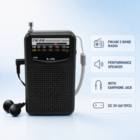 Radio de poche mini AM/FM 2 bandes haute sensibilité, homologuée CE, alimentée par piles, avec prise casque, vente en gros, directement de l'usine OEM