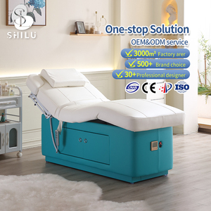 Nueva mesa eléctrica ajustable para salón de belleza, diseño moderno, cabeza cómoda, masaje de <span class=keywords><strong>vinilo</strong></span>, <span class=keywords><strong>cama</strong></span> Facial tailandesa con almacenamiento - Product Image 1