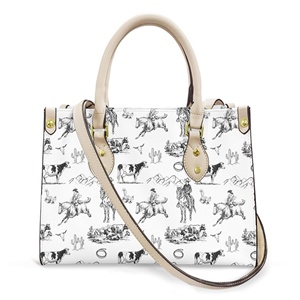 Cowboy Western Style Retro Cow Women Tote Bag